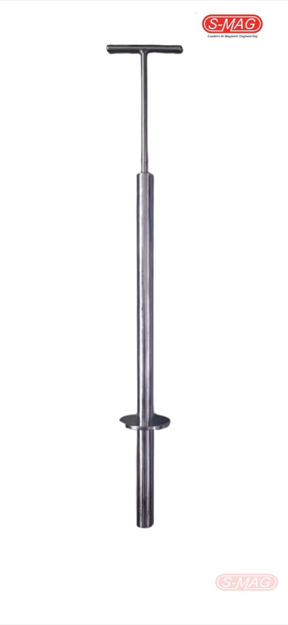 Magnetic sampling probe with T-handle and sliding release sleeve