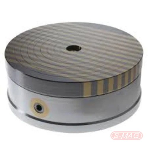 Circular magnetic chuck showing the pole pattern